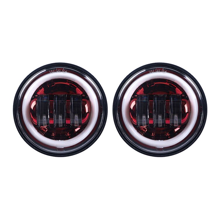 Letric Lighting Co. 4.5" Full-Halo Led Auxiliary Fog/Passing Lights w/Colored Lens For Harley 1997-2023